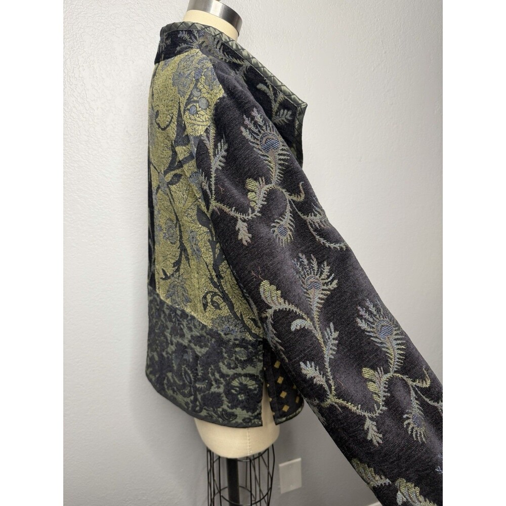 Mary Lynn O'Shea Art To Wear Handmade Floral Woven Tapestry Jacket SIZE Small /P - Picture 3 of 7